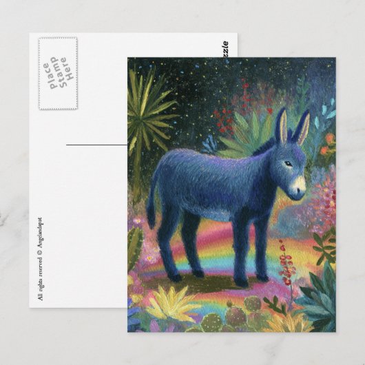Cute Beautiful Donkey Postkarte (Vorne/Hinten)