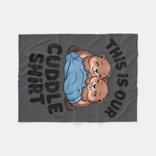 Cute Beaver Couple This Is Our Cuddle Fleecedecke (Vorderseite (Horizontal))