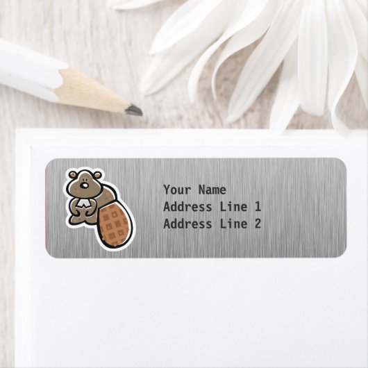 Cute Beaver; Metal-look (Insitu)