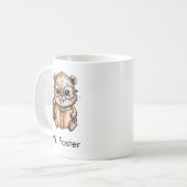 Cute Beaver Reading a Book Custom Kaffeetasse (Vorderseite Links)