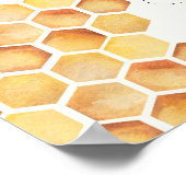 Cute Bee and Sunflower Baby shower Poster (Ecke)