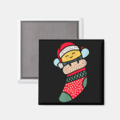 Cute Bee Baby Bumblebee In Christmas Sock Xmas Paj Magnet (Vorderseite/Rückseite)