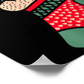 Cute Bee Baby Bumblebee In Christmas Sock Xmas Paj Poster (Ecke)