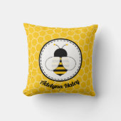 Cute Bee Birth Stats Throw Pillow Kissen (Vorderseite)