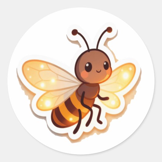Cute Bee Cartoon Sticker (Vorderseite)