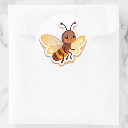 Cute Bee Cartoon Sticker (Tasche)