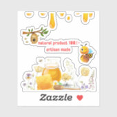 Cute Bee Clipart – 40 PNG Files for Crafts & Stick Aufkleber (Blatt)