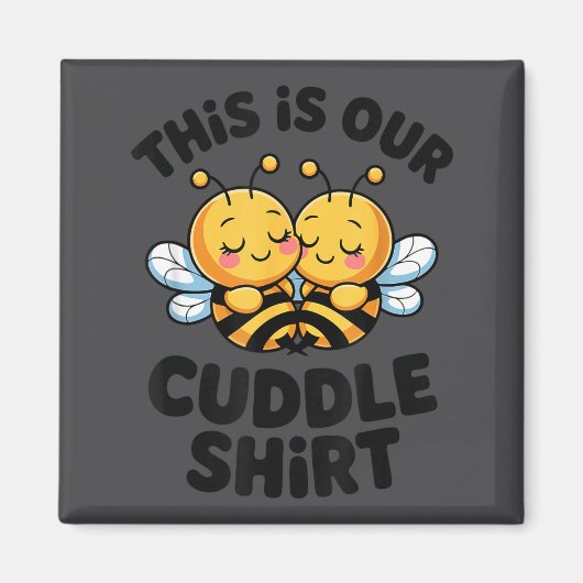 Cute Bee Couple Cuddle Funny Romantic  Magnet (Vorne)