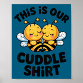 Cute Bee Couple Cuddle Funny Romantic  Poster (Vorne)