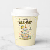 Cute Bee Day Birthday | Bumble Bee First Birthday Pappbecher (Rückseite)