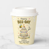 Cute Bee Day Birthday | Bumble Bee First Birthday Pappbecher (Vorderseite)