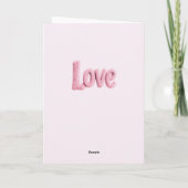 Cute Bee Fluffy Pink Love Heart Balloon Design Karte (Rückseite)