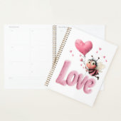 Cute Bee Fluffy Pink Love Heart Balloon  Planer (Anzeige)
