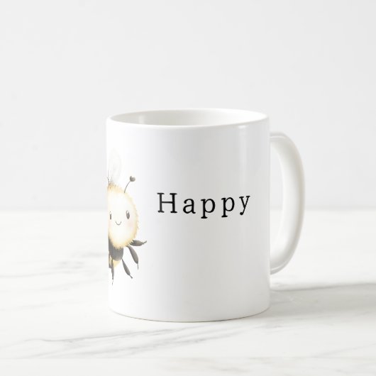 Cute Bee Happy   Kaffeetasse (VorderseiteRechts)