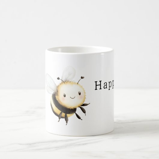 Cute Bee Happy   Kaffeetasse (Mittel)