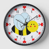Cute Bee Hearts Numbered Uhr (Vorderseite)