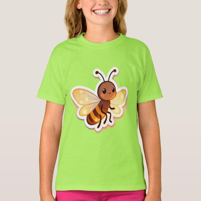 Cute Bee Kids T-Shirt – Adorable Cartoon Bee (Vorderseite)