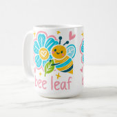 Cute Bee Leaf  Inspirational for Yoga practitioner Kaffeetasse (Vorderseite Links)
