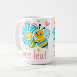 Cute Bee Leaf  Inspirational for Yoga practitioner Kaffeetasse