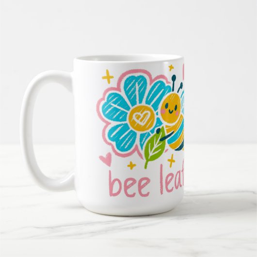 Cute Bee Leaf  Inspirational for Yoga practitioner Kaffeetasse (Links)