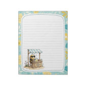 Cute Bee Lemonade Stand Full Page Lined Stationery Notizblock (Rotiert)