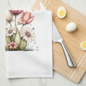 Cute Bee Love Heart Balloon Spring Flowers Geschirrtuch (Viertel Falte)