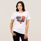 Cute Bee Mine Teddy Bear Valentine's Day Tri-Blend Shirt (Vorderseite voll)