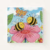 Cute Bees & Butterfly Kids Sketchbook Notizblock (Rückseite)