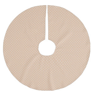 Cute beige braun und weiß gepunktet stylish polyester weihnachtsbaumdecke