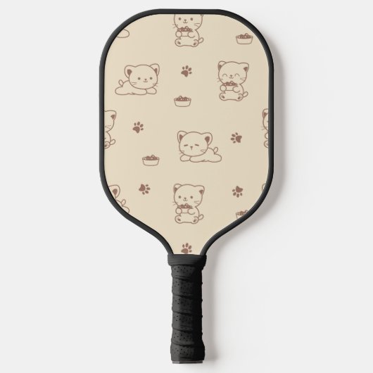 Cute Beige Cat Pattern (1) Pickleball Schläger (Vorderseite)