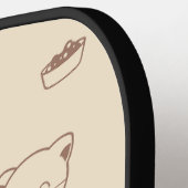 Cute Beige Cat Pattern (1) Pickleball Schläger (Linke Seite)