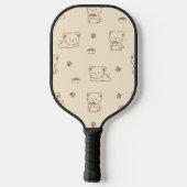 Cute Beige Cat Pattern (1) Pickleball Schläger (Rückseite)