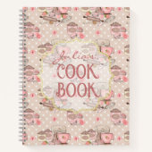 Cute Beige Retro Cook Book Personalized Notizblock (Vorderseite)