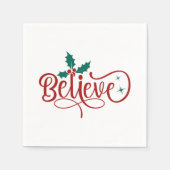 Cute 'Believe' Christmas Serviette (Vorderseite)