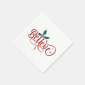 Cute 'Believe' Christmas Serviette (Ecke)