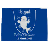 Cute beluga whale bubbles cartoon illustration große geschenktüte (Rückseite)