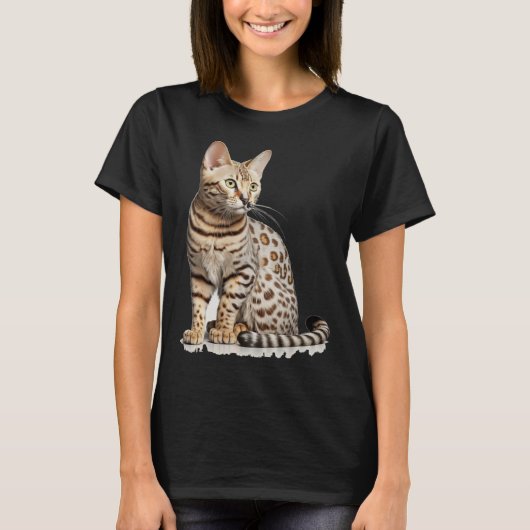 Cute Bengal Cat with classic T-Shirt (Vorderseite)