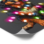 Cute Bernese Mountain Christmas Lights Xmas Dog Lo Poster (Ecke)