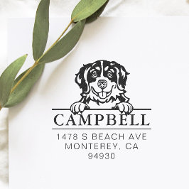Cute Bernese Mountain Dog Custom Dog Address   Permastempel