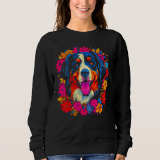 Cute Bernese Mountain Dog Flowers Sweatshirt