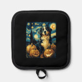 Cute Bernese mountain Dog Halloween Jack O Lantern Topflappen (Vorderseite)