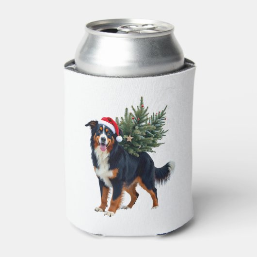 Cute Bernese Mountain Dog in a Christmas Tree for  Dosenkühler (Kanne Vorderseite)