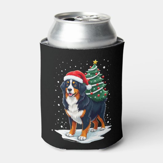 Cute Bernese Mountain Dog in a Christmas Tree for  Dosenkühler (Kanne Vorderseite)