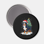 Cute Bernese Mountain Dog in a Christmas Tree for Magnet (Vorderseite/Rückseite)