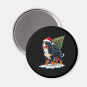Cute Bernese Mountain Dog in a Christmas Tree for Magnet (Vorderseite/Rückseite)