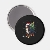 Cute Bernese Mountain Dog in a Christmas Tree for Magnet (Vorderseite/Rückseite)