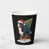 Cute Bernese Mountain Dog in a Christmas Tree for Pappbecher (Vorderseite)