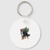 Cute Bernese Mountain Dog in a Christmas Tree for  Schlüsselanhänger (Vorderseite)