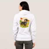 Cute Bernese Mountain Dog with Sunflower & Butterf Hoodie (Schwarz voll)