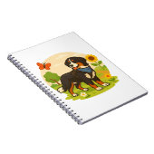 Cute Bernese Mountain Dog with Sunflower & Butterf Notizblock (Rechte Seite)